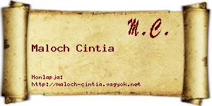 Maloch Cintia névjegykártya